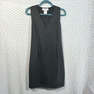 Motherhood Maternity Gray V-Neck Tie Back Knee Length Dress